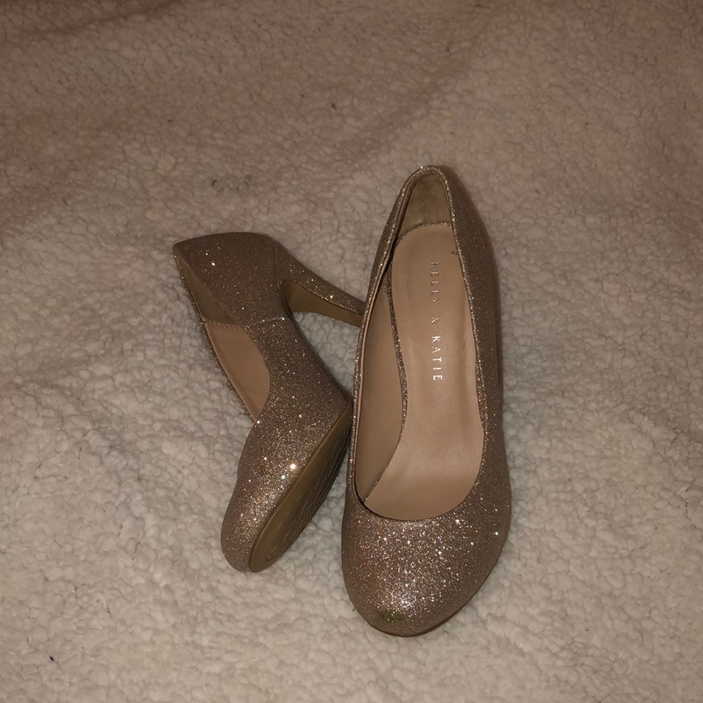 Kelly and Katie gold heels